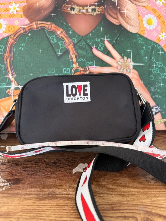 Brighton Black Crossbody with Red and White Heart Strap - Picture 4 of 8